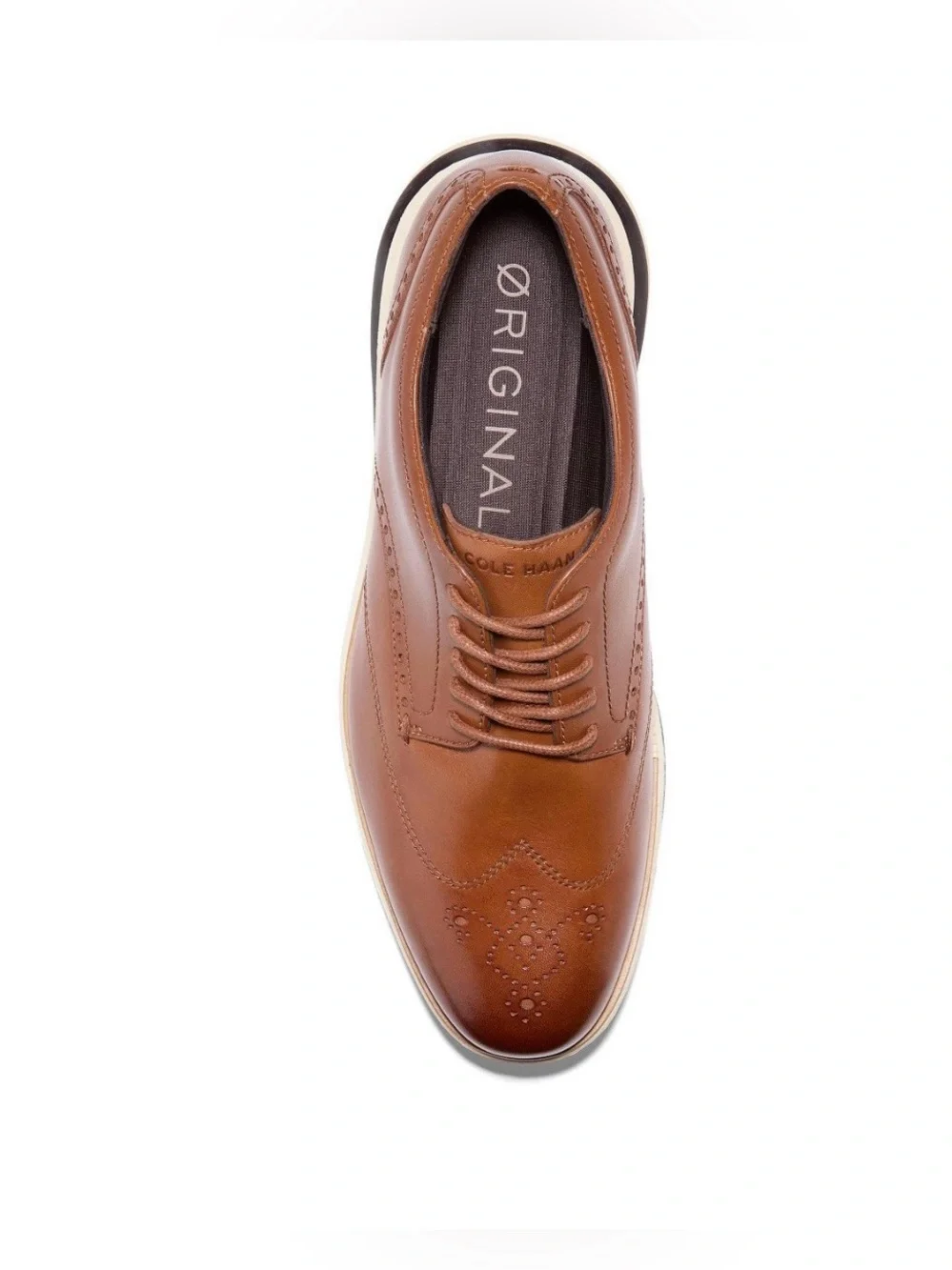 Cole Haan Tan Leather Wingtip Derby Sneakers Size 12